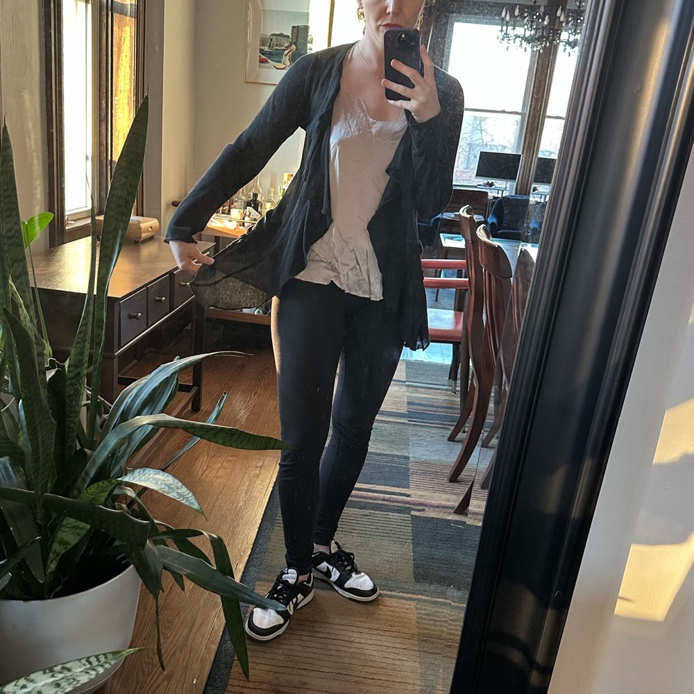 Anthropologie ruffled black sweater